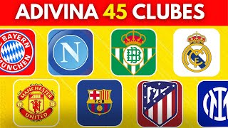 Adivina 45 CLUBES de Fútbol por su Escudo ⚽🏆| Equipos del Mundo 🌎