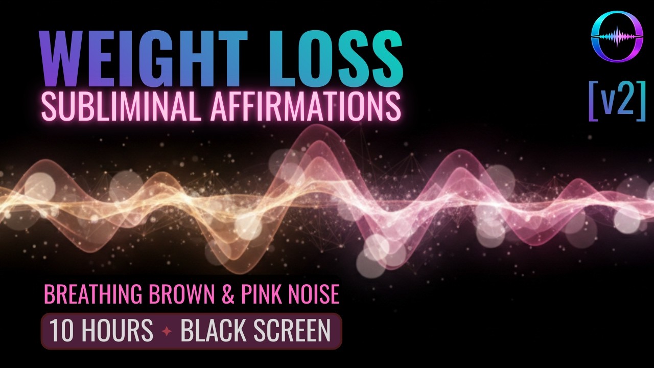 Weight Loss Subliminal [v2] Brown Noise & Breathing Pulse for Best Sleep [10-Hour, Black Screen]