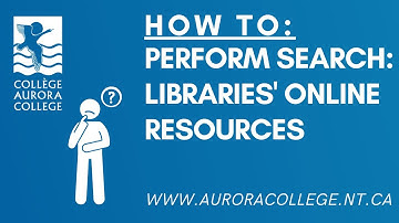 How to Perform a Search: Aurora College