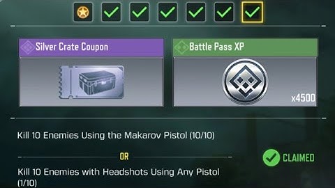 Call Of Duty Mobile Kill 10 Enemies Using the Makarov Pistol Task Complete