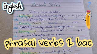 ?phrasal verbs 2 Bac _(الأفعال المركبة 2 باك)