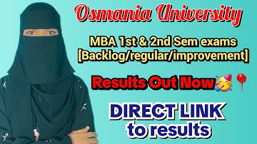 MBA 1st & 2nd semester results released ✅️💯 CHECK YOUR RESULT NOW💯 Osmania University MBA results✅️