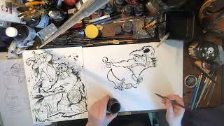 Warrior Rat Fun Ink Drawing