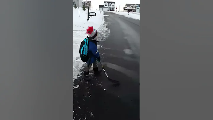 Charlie walking to the bus