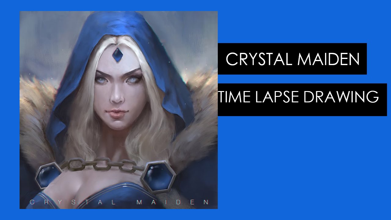 Drawing Crystal Maiden Rylai Dota 2 Time Lapse Drawing Youtube