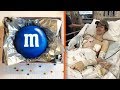 giant M&M in hospital