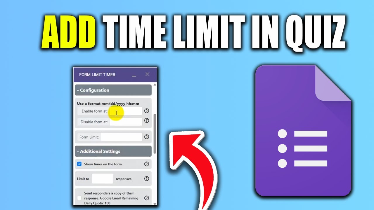 How To Add Time Limit In Google Form Quiz - Best Method - YouTube