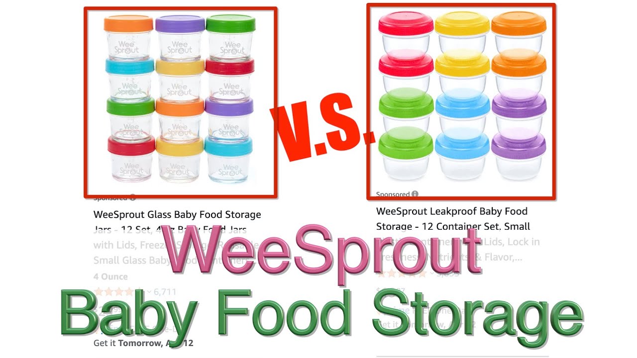 WeeSprout Glass Baby Food Storage Containers | Set of 12 | 4 oz Glass Baby Food Jars with Lids | Freezer Storage | Reusable Small Glass