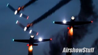 Aeroshell Aerobatic Team Night Show - TBM Avenger Reunion 2021