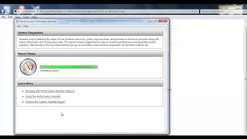 How to generate a system health report in windows 7