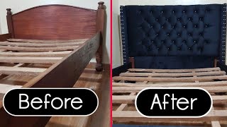 DIY How To Make A Tufted Headboard For Your Old Bed // Bed Transformation DIY screenshot 5