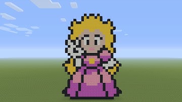 Minecraft Pixel Art - Princes Peach Peace Sign