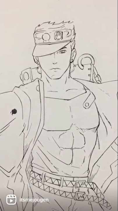 Jotaro Kujo - Inking (G-Pen) #shorts