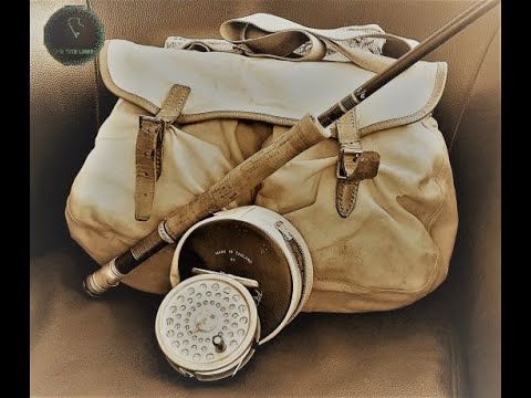 Brady canvas & leather classic vintage game fishers bag with knotted mesh  front