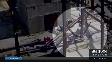 Surveillance Video Shows Beams Falling On Construction Workers At Boston University