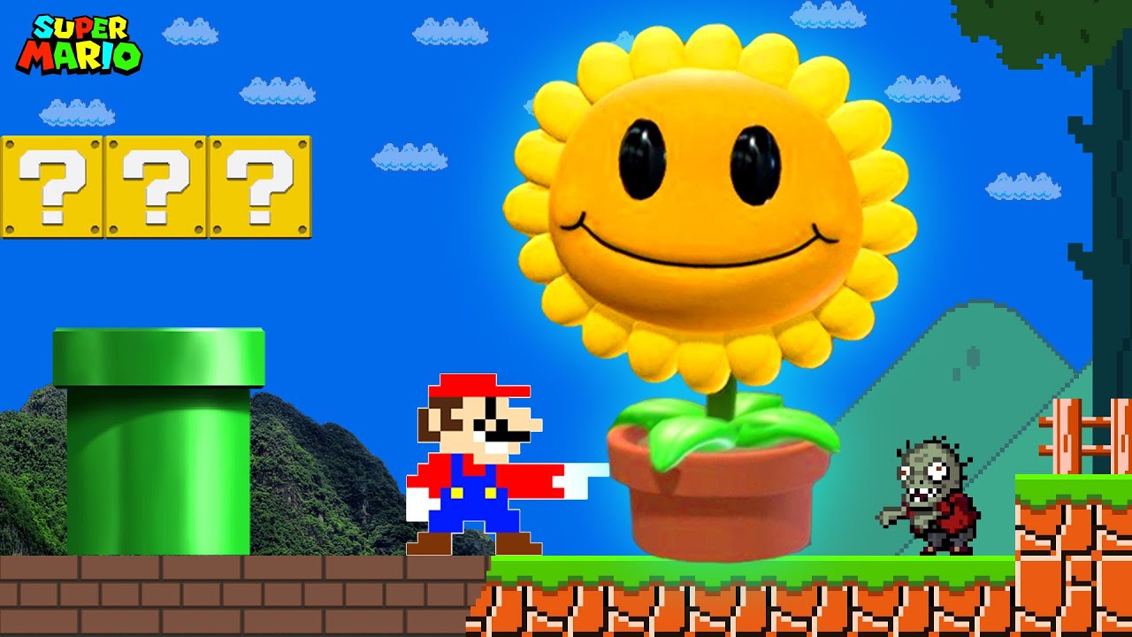 Super Mario Bros. Марио может превратить все, что захочет, в реалистичные объекты | Plants vs. Zo...