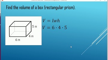 Volume of a Rectangular Prism (box)