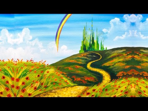 Emerald City Step by Step Acrylic Painting on Canvas for Beginners