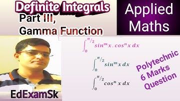 Definite Integrals by  Gamma Function. Integral of sin^mx)cos^nx) from 0 to pi/2. Reduction Formula.