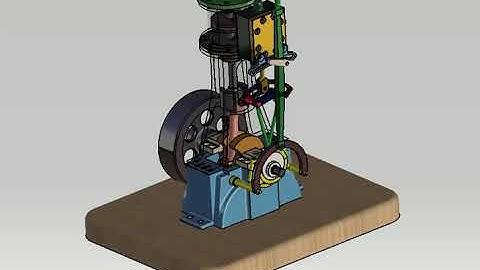 Vertical Steam Engine with Reverse Gear anno 1830