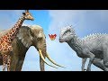 Ark Survival GIANT GIRAFFE N ELEPHANT Vs INDOMINUS REX N OTHER GIANT DINOS Ep 310