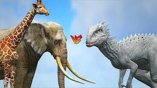 Ark Survival - GIANT GIRAFFE n ELEPHANT vs INDOMINUS REX n OTHER GIANT DINOS [Ep.310] screenshot 3