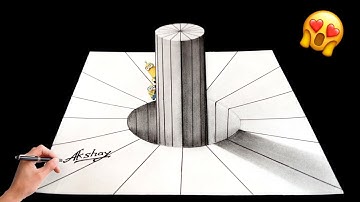 3D Trick Art On Line Paper - 3D Stick In Hole - Mixed Reality Illusion