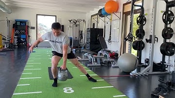 Slider Cossack squat