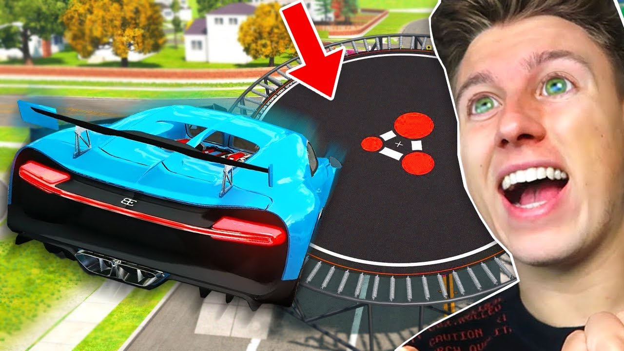 400 KMH BUGATTI vs XXL TRAMPOLIN! (Crash-Test Simulator)