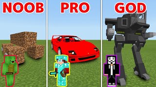 Minecraft NOOB vs PRO vs GOD: ROULETTE OF OP CARS CHALLENGE