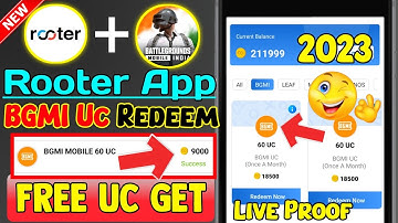 How To Redeem BGMI Uc From Rooter App | Rooter Se BGMI Uc Redeem Kaise Kare 2023 | Rooter Uc Redeem