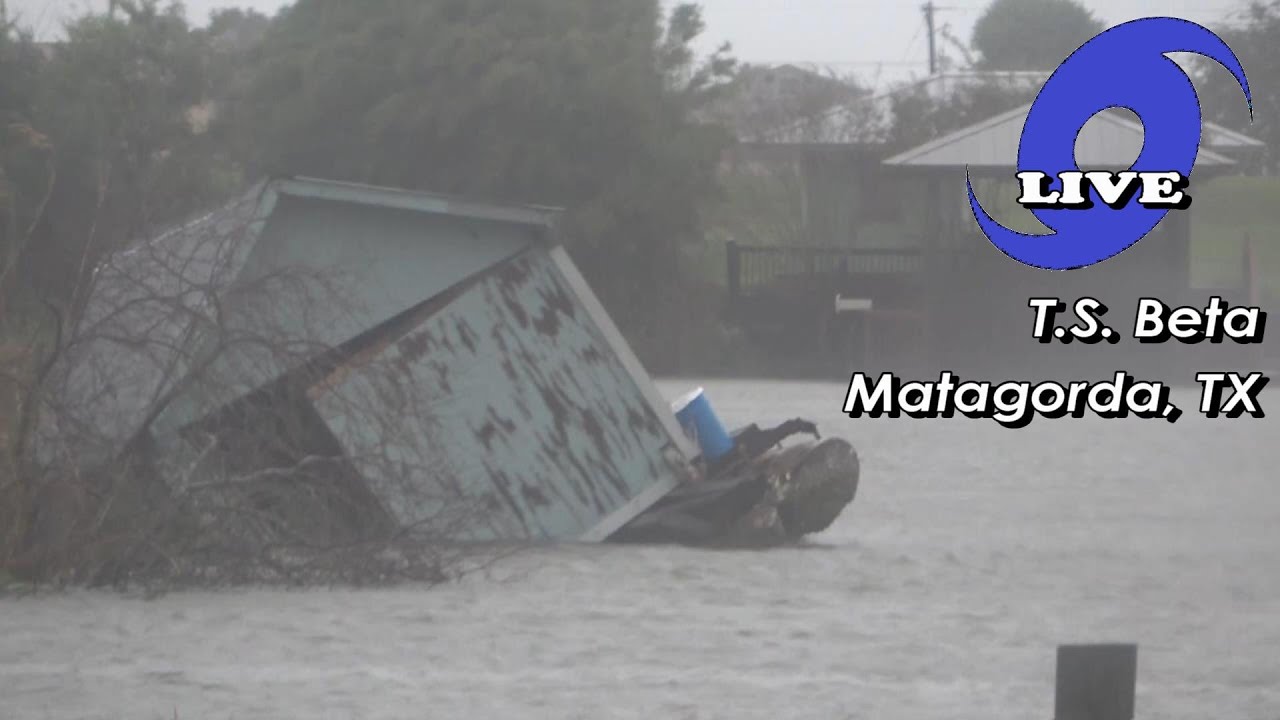 Tropical Storm Beta in Matagorda, Texas (LIVE from Jason Cooley) - YouTube