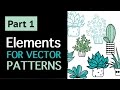 Part 1: How To Draw Vector Succulents For Repeat Pattern Collection in Adobe Illustrator. Tutorial.