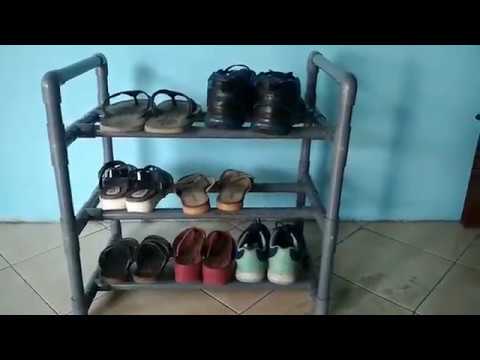  Cara  Membuat  Rak  Sepatu  Dari  Pipa Paralon 