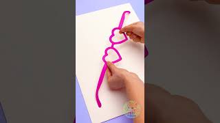 Yay! 💖 Let’s Make Adorable Paper Glasses for Mom! 👓✨ So Fun! #diyforkids #kidsvideo #cutediy
