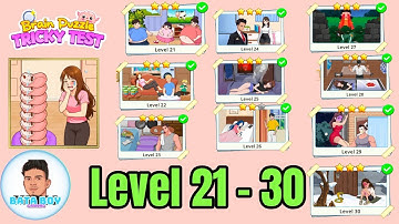 Brain puzzle tricky test level 21 - 30 solution walkthrough 