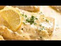 Baked fish with creamy lemon sauce