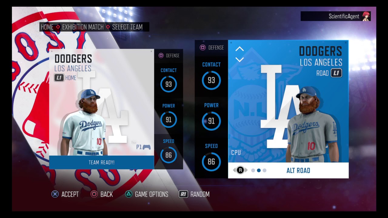 RBI Baseball 19 Los Angeles Dodgers UniformsAll Franchise History Road Uniforms & All Teams