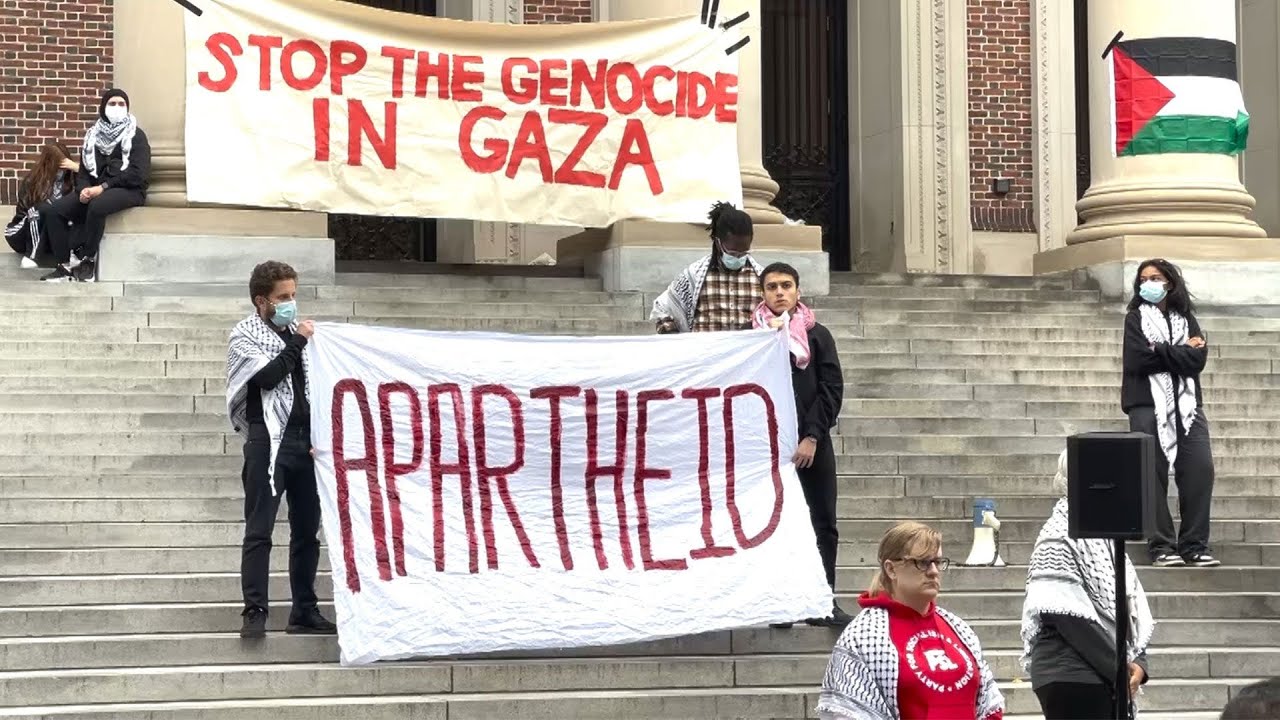 A pro-Palestinian protest at Harvard University