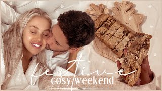A Cosy Weekend | Baking Kinder Cookie Loaf, Christmas Movie Day + Sea Side Sunsets ✨
