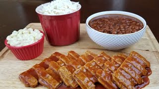 Boneless Ribs , Coleslaw , Sweet Heat Bush's Beans. [ Fresh From Keisha's Kitchen ]