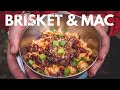 Smoked Brisket with Creamy Mac & Cheese - A camp favorite!