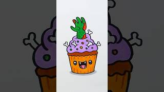 Sketchbook challenge - spooky Halloween cupcake 🧁🎃 #artforkidshub