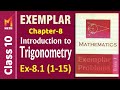 Class-10 I NCERT Exemplar I Cha-8 I INTRODUCTION TO TRIGONOMETRY AND ITS APPLICATIONS I Ex-8.1_1-15