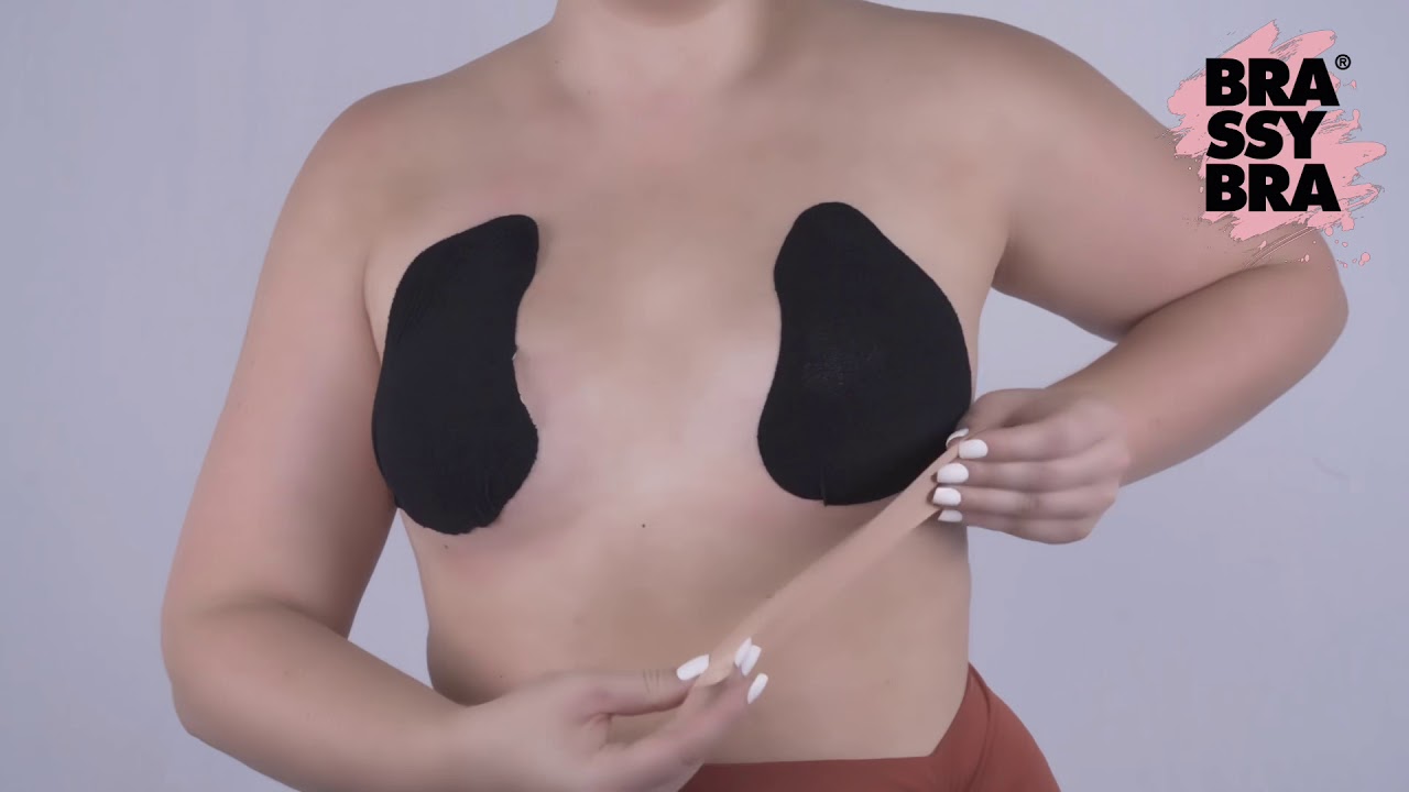 Apply boob tape Brassybra A-B cup with That Little Extra 