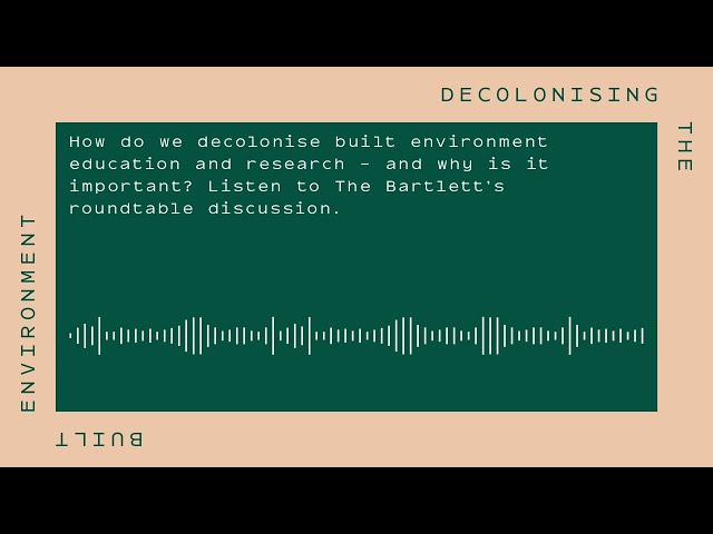 Watch Decolonising the built environment on YouTube.