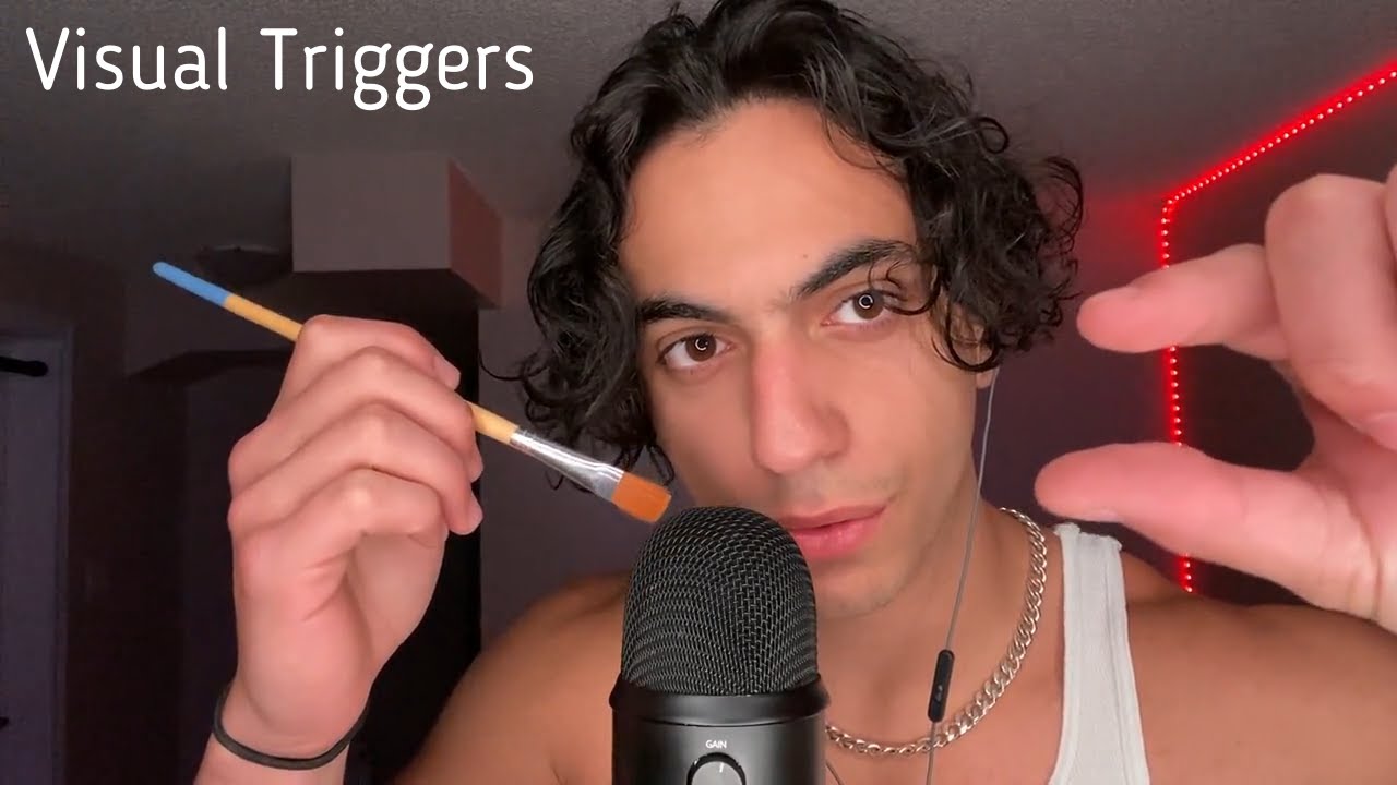 ASMR || Visual Triggers For Sleep (Face touching, Face Brushing, Hand ...