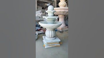 ✅ Đài Phun Nước Đá Luân Hồi Đá Cẩm Thạch Trắng Xanh Đẹp cao 1m, rộng 0,9m. ☎️ 090.575.5989