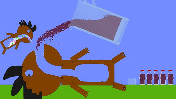 【Algodoo】Mentos cola（face up 2）.　仰向けでメントスコーラ 2