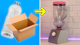 Cómo hacer una licuadora con material reciclado | ideas con cartulina